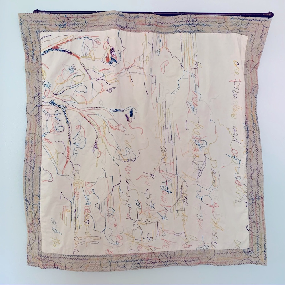 Anthropologie Embroidered Pillowcase